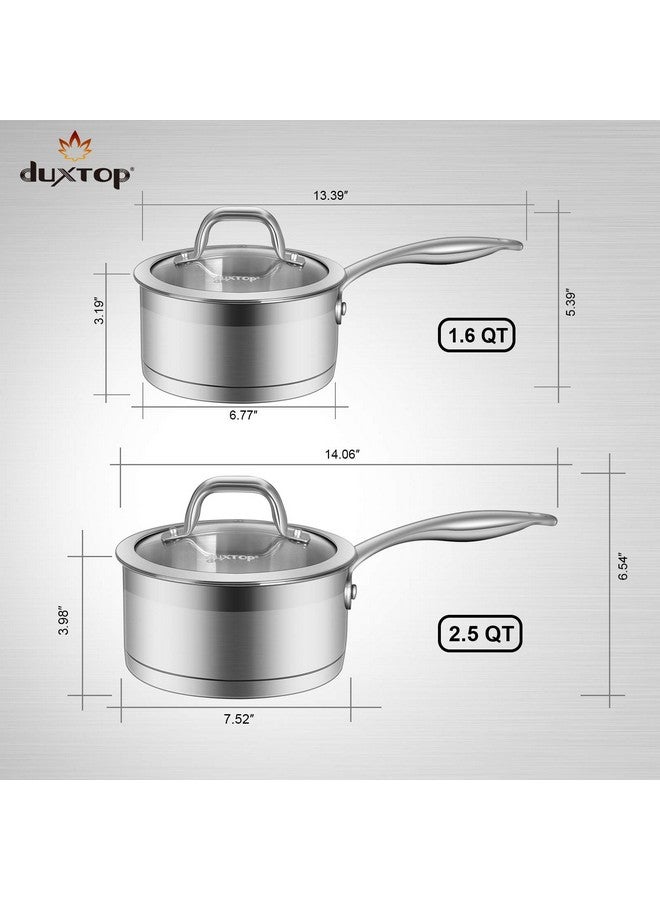 Duxtop Professional Stainless Steel Sauce Pan with Lid, Kitchen Cookware, Induction Pot with Impact-bonded Base Technology, 2.5 Quart - Image 5