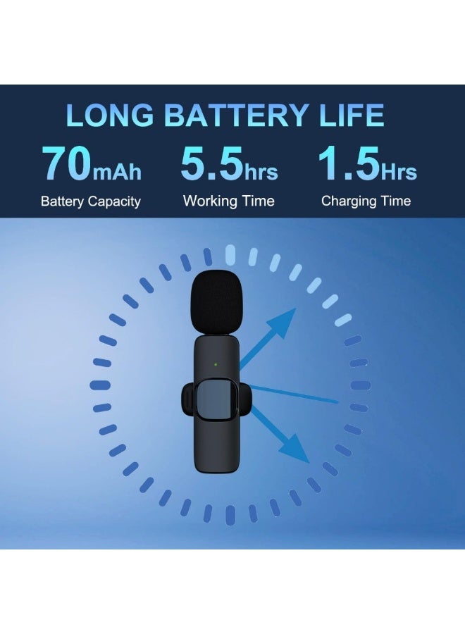 2Pcs Mini Wireless Lavalier Microphone for iPhone and Android Devices, Professional Lapel Mic for Video Recording - Image 4