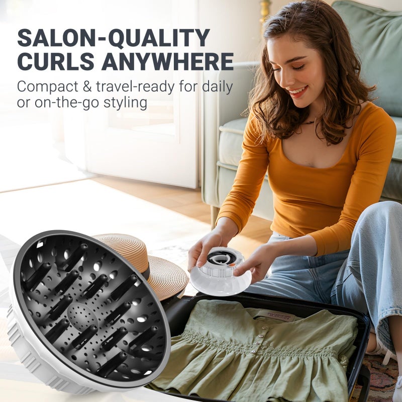 Evalunira Universal Hair Diffuser: Hair Dryer Diffuser Attachment for Curly & Wavy Hair, Fits 1.4-2.4 Inch Nozzles, Ideal for Long Thick Hair, Hair Styling Toolï¼ŒWhite - Image 5