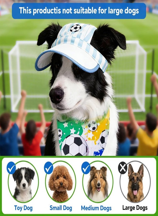 Qpets® Dog Bandana & Cap Set, Football Print Triangle Pet Scarf & Hat with Ear Holes Combo Cute, Stylish & Comfortable Accessories for Small, Medium & Large Dogs & Cats - Image 5