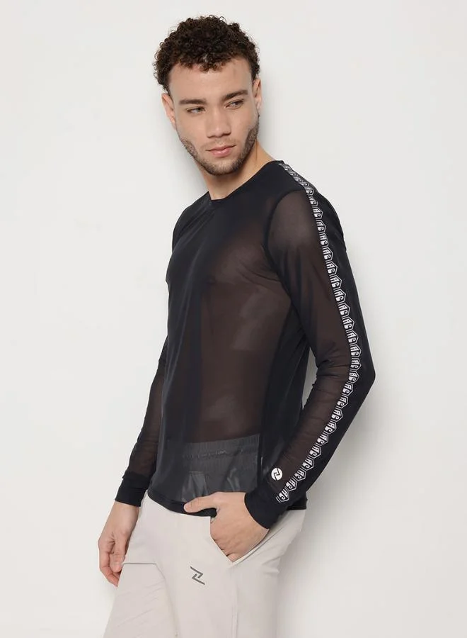 Zaecy Men’s Mesh Layering Top – Black