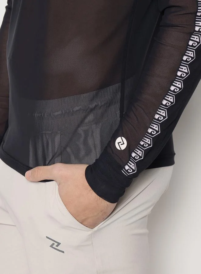 Zaecy  Men’s Mesh Layering Top – Black for Men | Best Price UAE