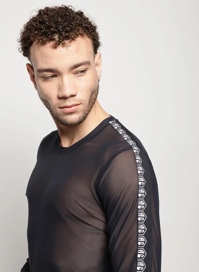 Zaecy  Men’s Mesh Layering Top – Black for Men | Best Price UAE