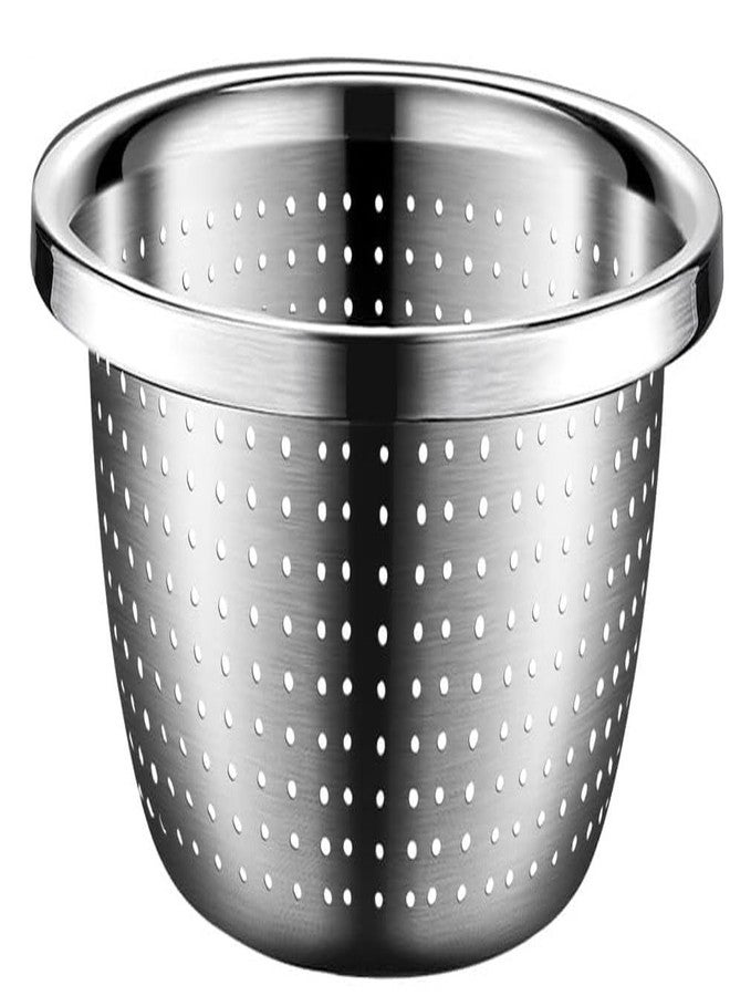 SHREESAMP Strainer Stainless Steel Kitchen Drainer Basket for Washing Rice Vegetables Fruits Salad Mixing Food Prep Silver Mesh Strainer Micro-Perforated Metal Countertop Grain Basket (Grater) - Image 1