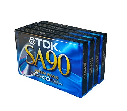 TDK أشرطة كاسيت صوتية فارغة TDK SA 90 عالية التحيز لأداء CD النهائي، عبوة 4 - Image 1