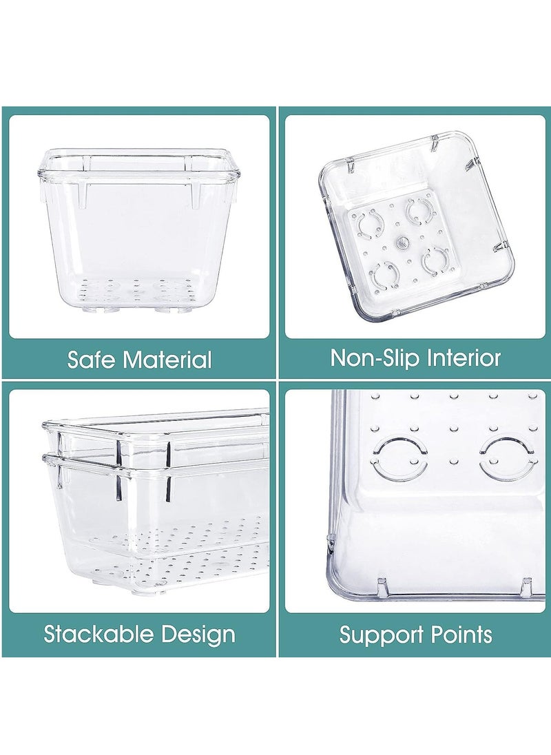 JOMILA 25 PCS Clear Plastic Drawer Organizer Set 4 Sizes Desk Drawer Divider Organizers and Storage Bins for Makeup Jewelry Gadgets for Kitchen Bedroom Bathroom Office  - Image 2