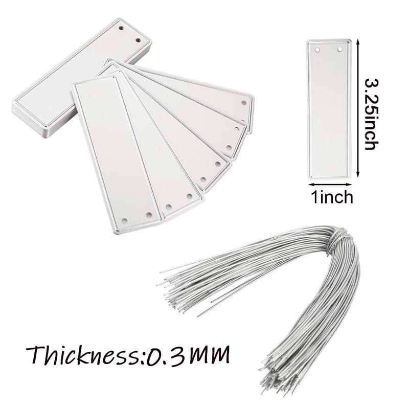 Tinsky Aluminum Plant Label, 200PCS Metal Plant Labels Aluminum Tree Tags with Metal Wires Double-Sided Write On Metal Tags for Plant Markers, Tree Tags, Outdoor Identification and Greenhouse (200PCS)  - Image 5