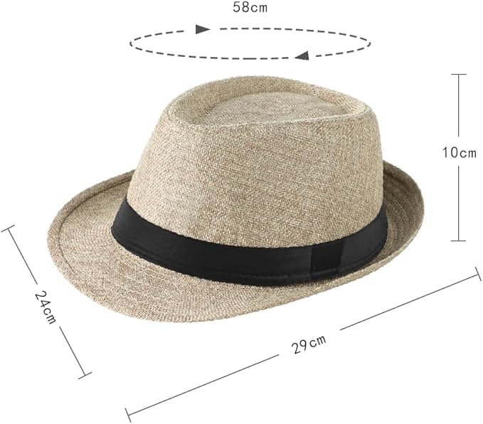 CLOTHERA Straw Fashion Fedora Hat for Mens (B-Beige), Free Size - Image 3