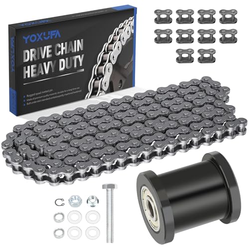 YOXUFA 35 Chain for Mini Bike Coleman CT100U CC100X Baja Doodle Bug DB30 Motovox MBX10 MBX11 Mega Moto MMB80 105cc Predator 79cc 97cc 100cc Engine Parts with Mini Bike Chain Tensioner 140 Links