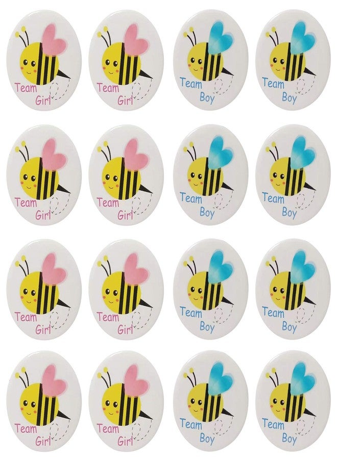 Mirabuy 40 Pack Bee Gender Reveal Button Pins, Team Boy Girl Button Pins for Gender Reveal Party Games Baby Shower Party Ideas - Image 1