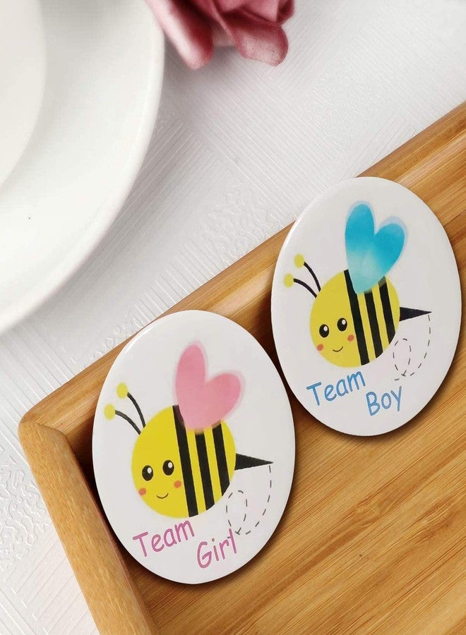 Mirabuy 40 Pack Bee Gender Reveal Button Pins, Team Boy Girl Button Pins for Gender Reveal Party Games Baby Shower Party Ideas - Image 3