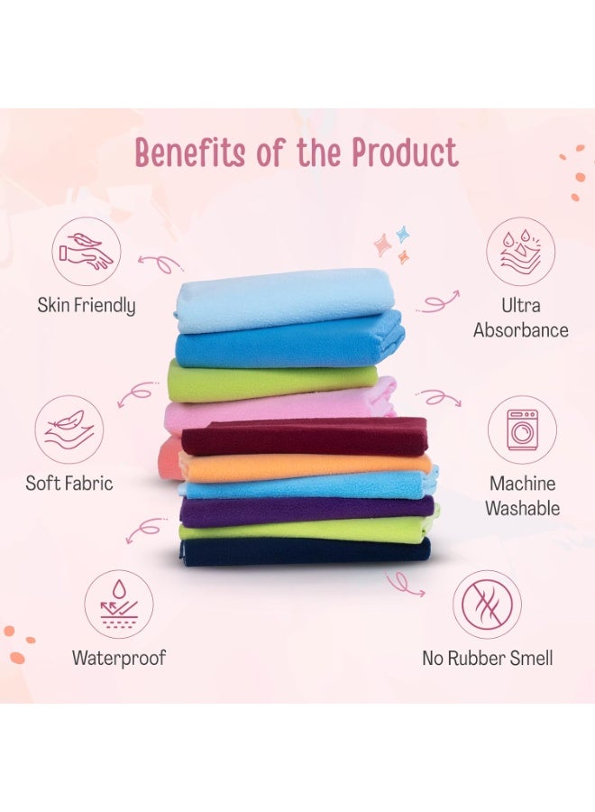 لوفلاب ملاءة/واقي سرير جاف فائق الامتصاص من لوفلاب إنستادراي - أزرق سماوي ووردي سلموني، مناسب للأطفال من عمر 0 ​​شهر فما فوق - مقاس متوسط ​​70 سم × 100 سم، عبوة من قطعتين - Image 2