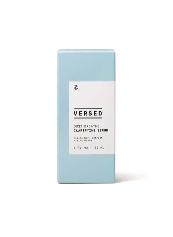 Versed Just Breathe Clarifying Facial Serum - Blend of Antioxidants, Niacinamide, White Willow and Zinc Helps Reduce Blemishes, Decongest Pores and Soothe Redness - Vegan Acne Serum (1 fl oz) - Image 2