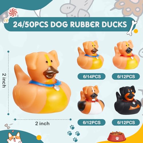 Deekin Rubber Ducks 2 Inch Animal Party Favors Small Rubber Ducks for Cruise Ships for Shower Birthday Gift Activity Theme Party 24 PcsDog - Image 5
