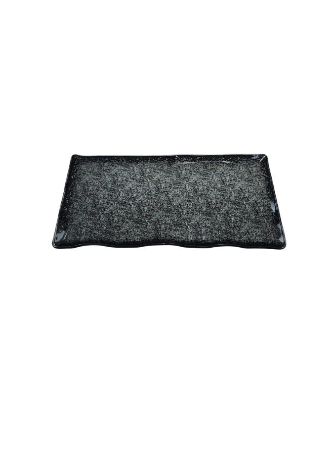Luxury 3D Black Turkish Crystal Glass Serving Plate (Size: 16 CM*31 CM*5 MM) (Weight: 0.5 KG) - For an Unforgettable Dining Experience! - Image 1