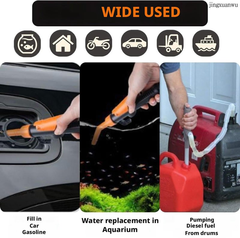 Electric Fuel Transfer Pump with Pump Gun, 43cm Battery Operated - Image 5