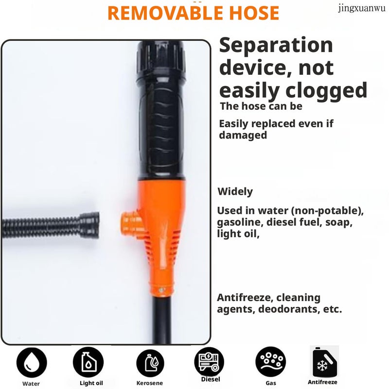 Electric Fuel Transfer Pump with Pump Gun, 43cm Battery Operated - Image 4
