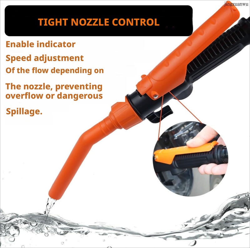 Electric Fuel Transfer Pump with Pump Gun, 43cm Battery Operated - Image 3