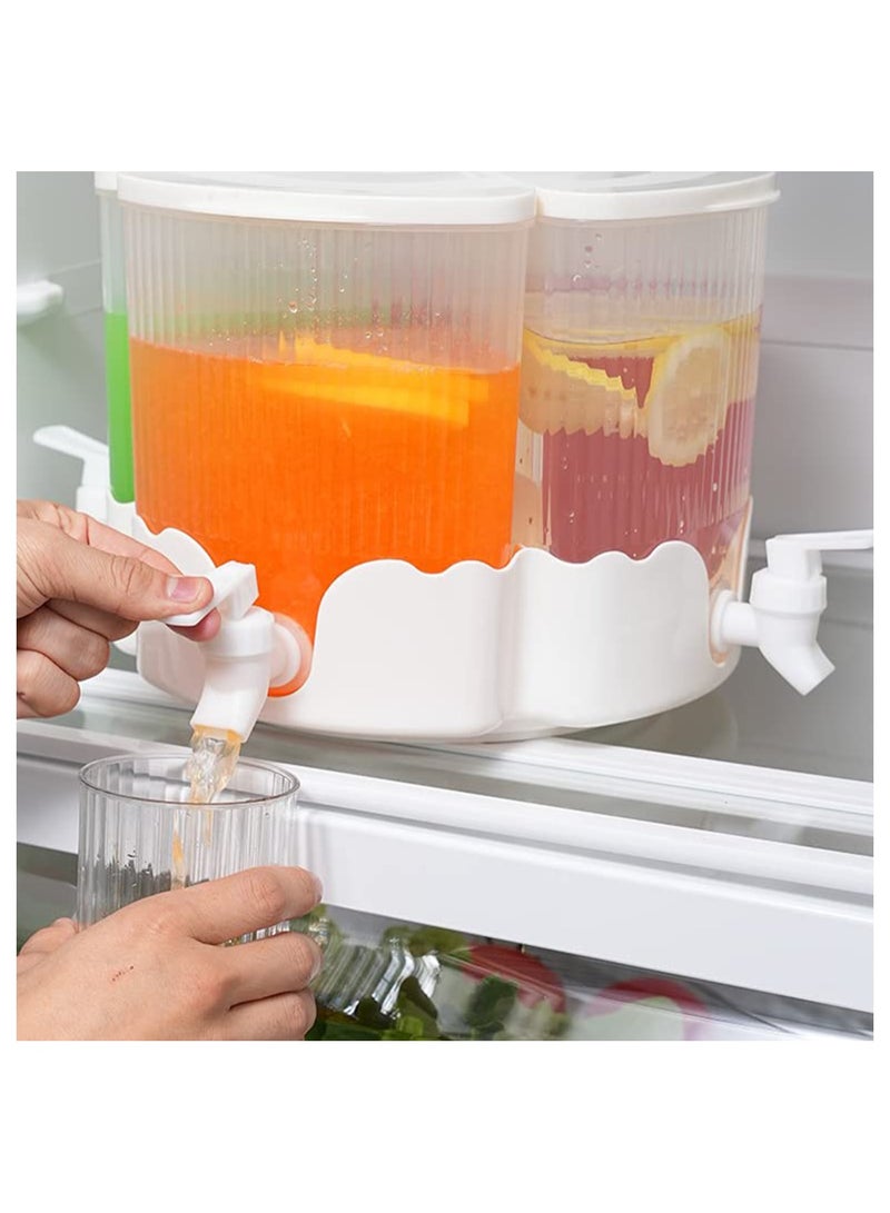4-in-1 Beverage  Dispensers 6.4L Large Capacity Cold Kettle Removable 4 grids Lemonade Bottle Water Juice Teapot Juice Container with Faucet and Base bracket, 360° rotation(Wihte）  - Image 4
