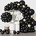 RUBFAC Black Balloons for Balloon Arch 129pcs Different Sizes Pack of 18 12 10 5 Inch Garland Kit Latex Halloween Balloons for Party Decorations Birthday Wedding Decor - Image 3