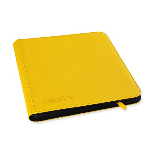 Vault X 12 XL Pocket Trading Card Zip Binde 624 Cards Premium ExoTec Album Material 26 SideLoading Pages Folder for Collectible Card Games Sports TCG Yellow - Image 1