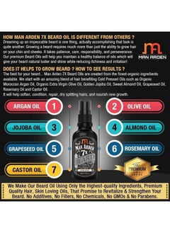 Man Arden 7X Beard Oil 30Ml (Irish Coffee) - 7 Premium Oils Supports Beard Growth And Nourishment  - Image 3