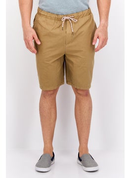 Men Embroidered Chino Short, Tan