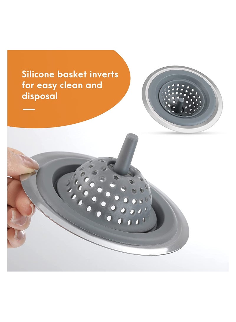 2 Pack Kitchen Sink Strainer Silicone Sink Stopper for Kitchen Sink 4.5'' Kitchen Sink Sewer Sink Garbage Filter Deodorant Floor Drain Anti clogging Silicone Floor Drain - Image 4