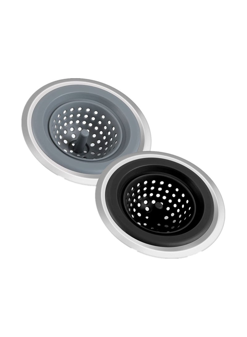 2 Pack Kitchen Sink Strainer Silicone Sink Stopper for Kitchen Sink 4.5'' Kitchen Sink Sewer Sink Garbage Filter Deodorant Floor Drain Anti clogging Silicone Floor Drain - Image 1