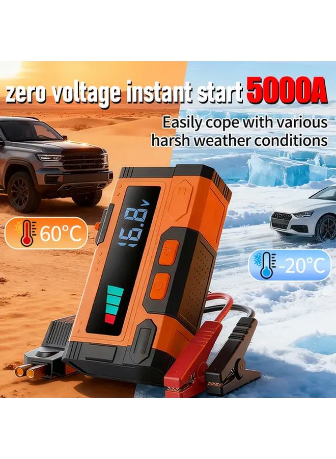 مصدر طاقة بدء تشغيل طارئ عالي الطاقة 12 فولت 24 فولت لبدء تشغيل السيارة مع شاشة LCD عرض وضوء LED - Image 4