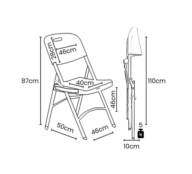صن بوت كوميرس كرسي قابل للطي محمول - إطار فولاذي متين مع مقعد ومسند ظهر مريحين – أزرق - Image 3