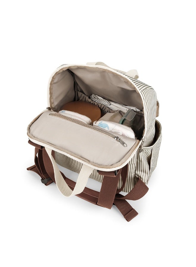 Little Story set of 3 Diaper Backpack with Changing Mat and Bottle Bag - Beige - Image 3