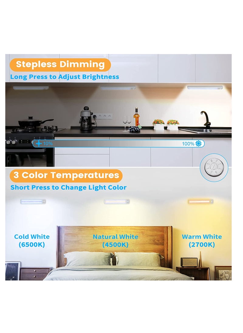 SYOSI Under Cabinet Lights Motion Sensor Light Indoor Closet Lights Rechargeable 96 LED Under Counter Lights for Kitchen Wireless Under Cabinet Lighting Dimmable Magnetic Stick On Light 2 Set  - Image 4