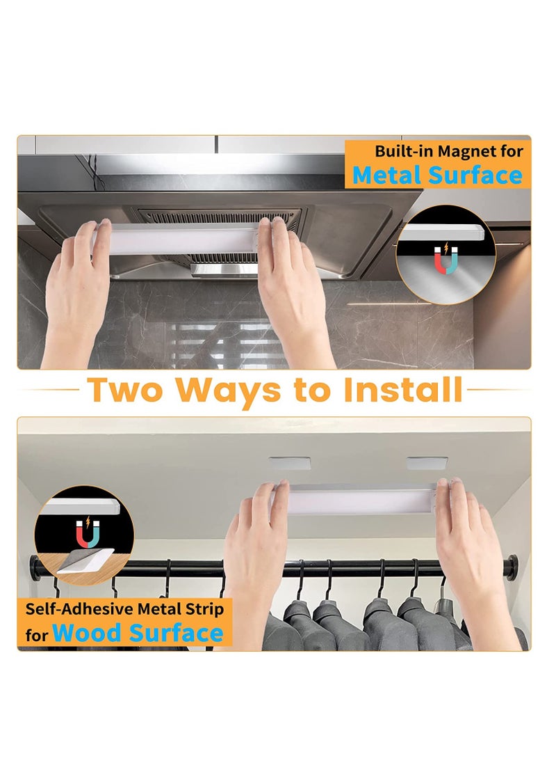 SYOSI - Under Cabinet Lights Motion Sensor Light Indoor Closet Lights Rechargeable 96 LED Under Counter Lights for Kitchen Wireless Under Cabinet Lighting Dimmable Magnetic Stick On Light 2 Set - Image 1