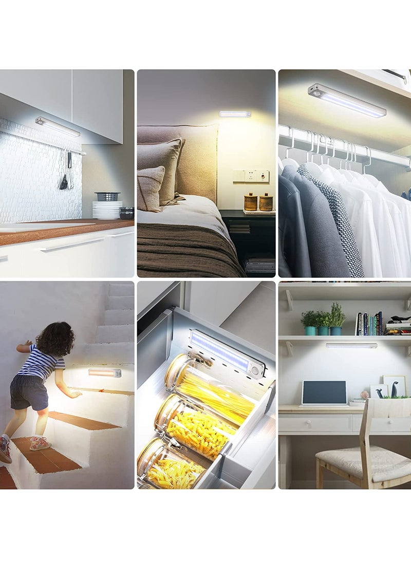 SYOSI - Under Cabinet Lights Motion Sensor Light Indoor Closet Lights Rechargeable 96 LED Under Counter Lights for Kitchen Wireless Under Cabinet Lighting Dimmable Magnetic Stick On Light 2 Set - Image 1