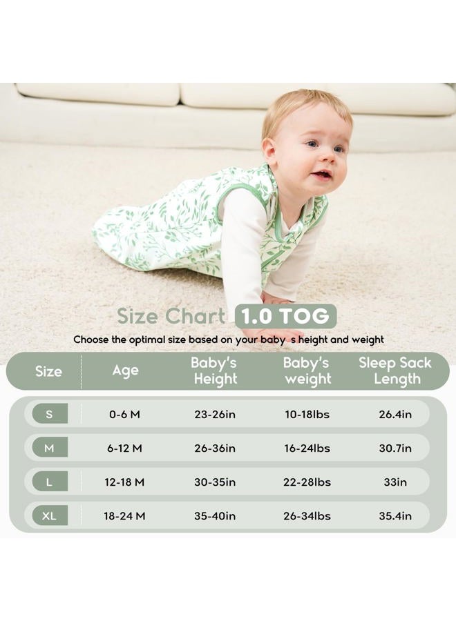 YOOFOSS Baby Sleeping Bag, Lightweight Sleeping Bag with 2-Way Zipper, TOG 1.0, 100% Organic Cotton, 6–12 Months, Pack of 2 - Image 4