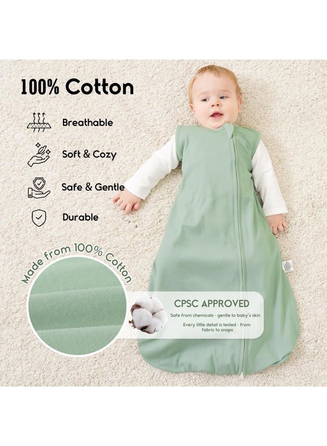 YOOFOSS Baby Sleeping Bag, Lightweight Sleeping Bag with 2-Way Zipper, TOG 1.0, 100% Organic Cotton, 6–12 Months, Pack of 2 - Image 2