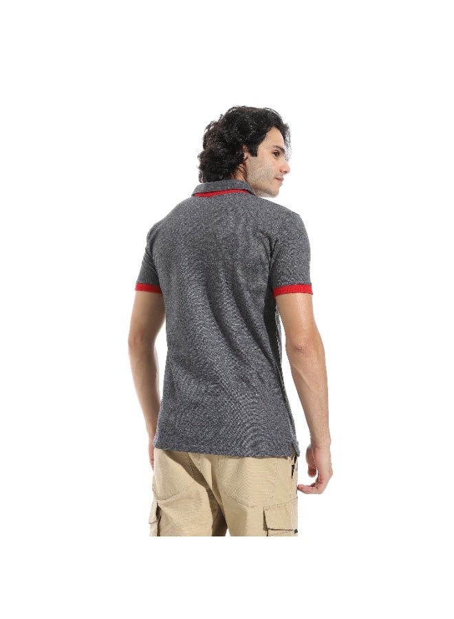 سيزار تيشرت بولو رجالي بياقة وتطريز علي الصدر - Image 3