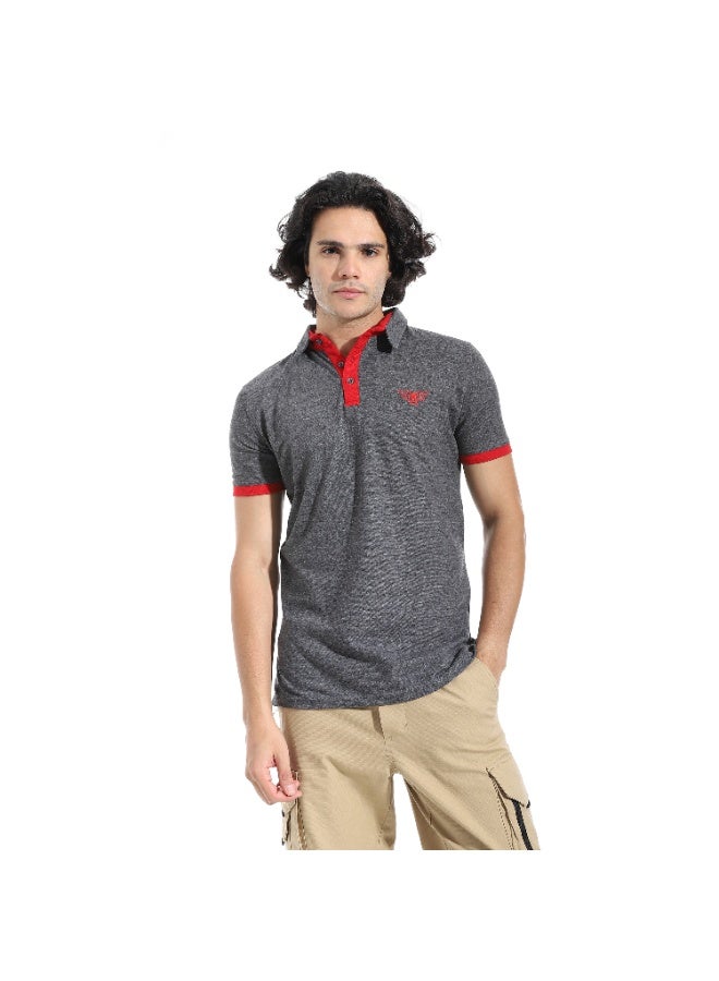 سيزار تيشرت بولو رجالي بياقة وتطريز علي الصدر - Image 1