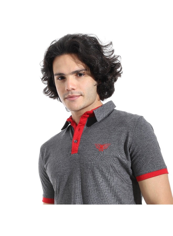 سيزار تيشرت بولو رجالي بياقة وتطريز علي الصدر - Image 5