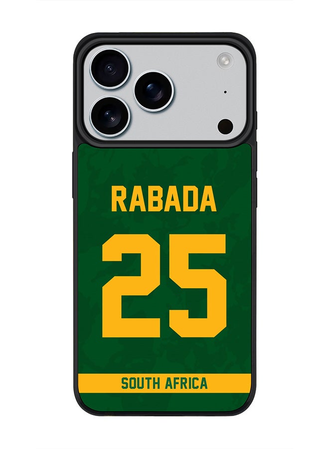 Stylizedd iPhone 17 Pro Case, [Compatible with MagSafe] Slim Magnetic cover Phone Case iPhone 17 Pro -South Africa Kagiso Rabada, Jersey No 25 - Image 1