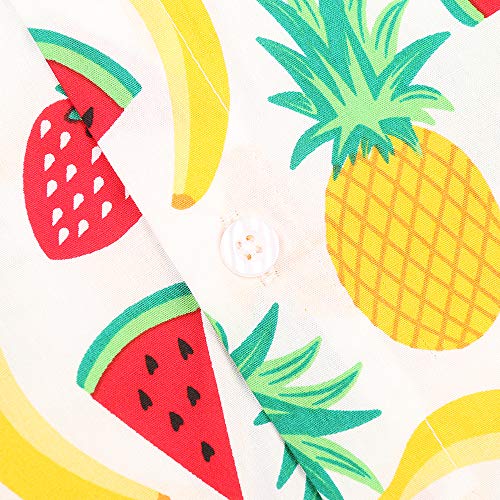 OCHENTA Boys Button Down Hawaiian Shirt Short Sleeve Fruit Summer Tropical Tops A White 180CM - 13-14 Years - Image 3