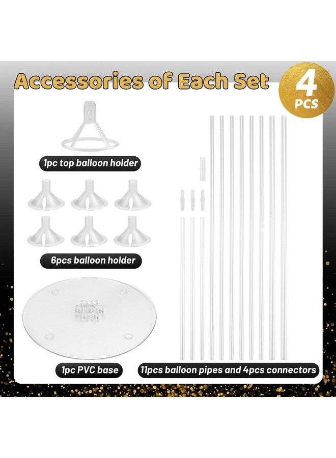 JOYYPOP 4 Sets Balloon Stand Kit For Table, Balloon Sticks with Base Birthday Graduation Party Decorations Wedding - Image 2