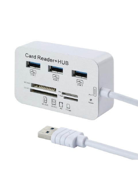 Seven-in-one USB3.0 Splitter Card Reader Computer Expansion Multi-interface COMBO Card Reader HUB-Number Of Interfaces:USB 3 Port USB 4 Port Card Reader