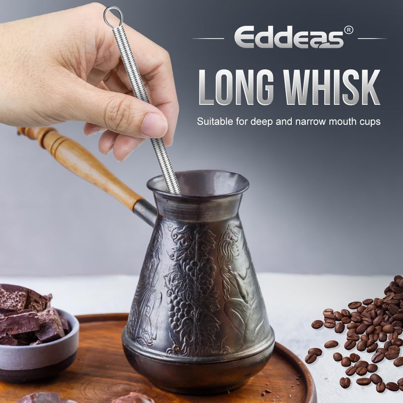 Eddeas Long Mini Whisks Stainless Steel, Skinny Small Whisk 10 inch Tiny Whisk With Long handle for Whisking, Beating, Mixing Sauces, Blending Ingredients Kitchen Small Wisk - Image 4