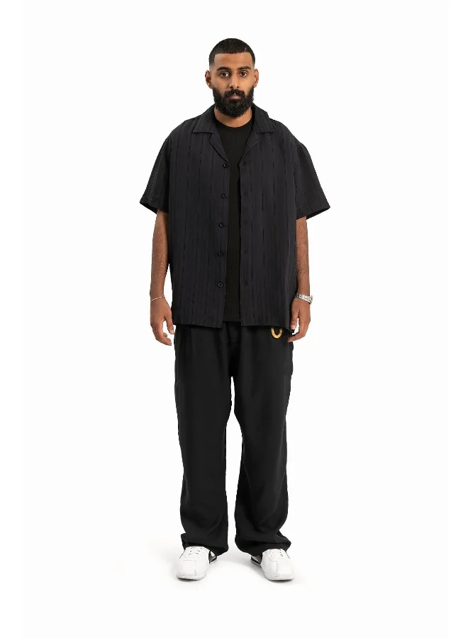 Wecre8 Men's Classic Black Set of Shirt and Trousers