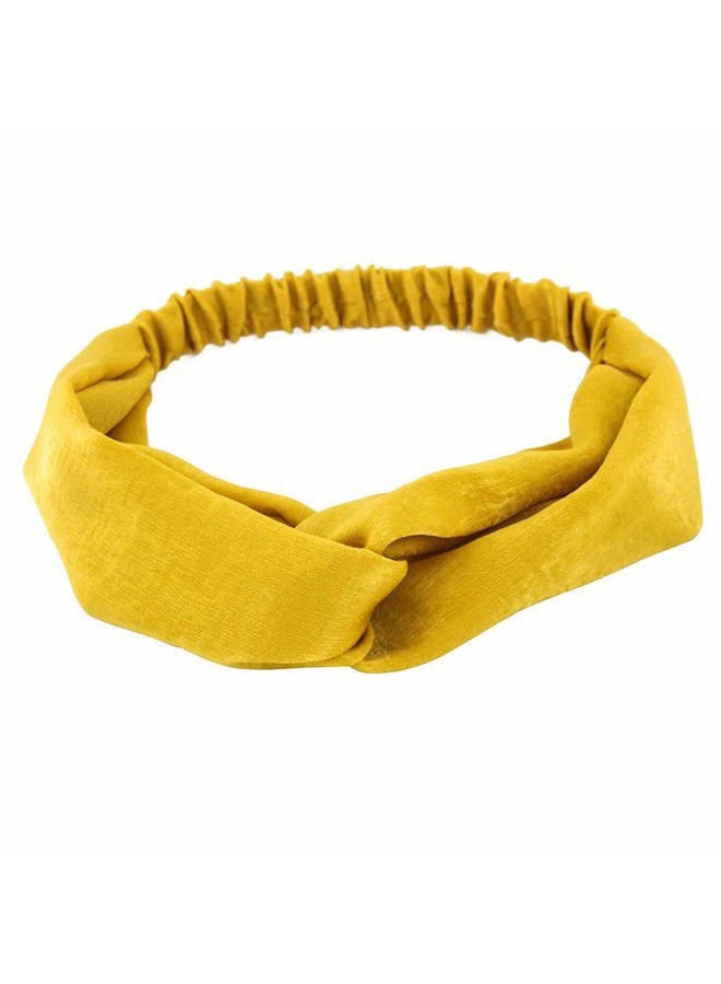 Yeshan Women's Criss cross Silk Satin Headbands Elastic Twisted Head Wrap Knotted Hair Band,pack of 8 - Image 2