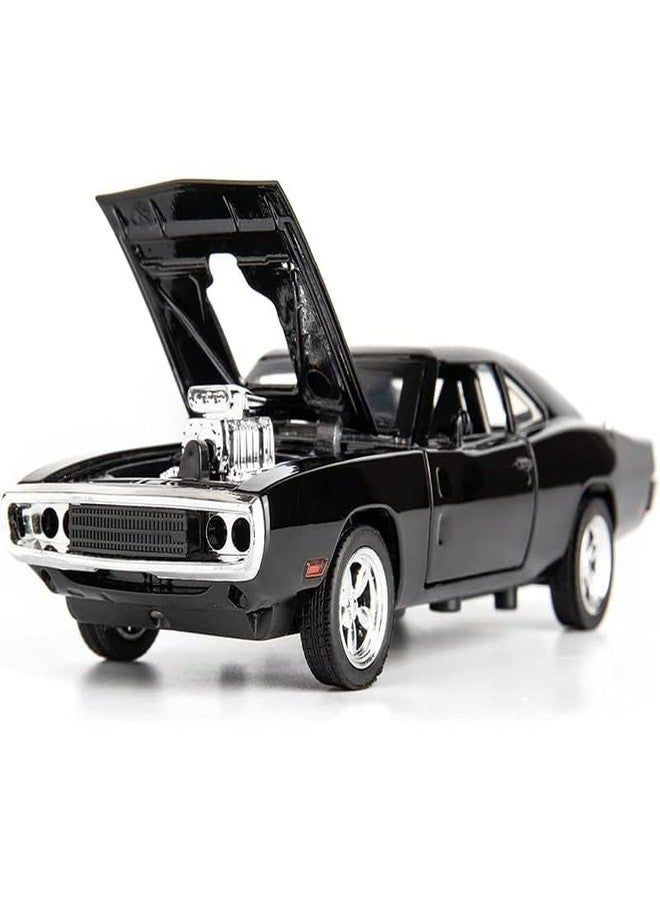 AHBHT Kids Model 1:32 Fast & Furious 7 Die Cast Metal Car Pull Back Action Opening Doors with Realistic Engine Sound Lights Toy Car Gift for Boys - Black - Image 1