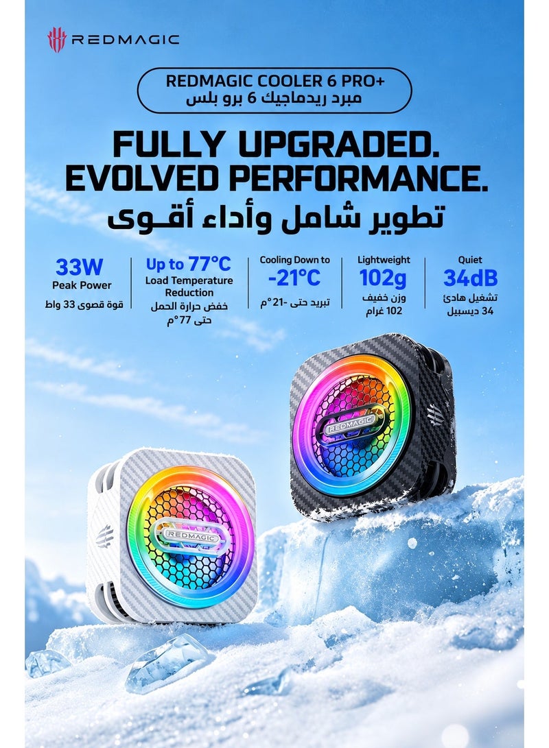 REDMAGIC Phone Cooler RedMagic 6 Pro Plus Edition, 33W Magnetic Gaming Phone Cooler with 6000RPM Cooling Fan, RGB Light, 34dB Low Noise, with Magnetic suction sheet for iPhone, Android, Samsung, RedMagic, Tablets & Mobile Gaming - Image 2