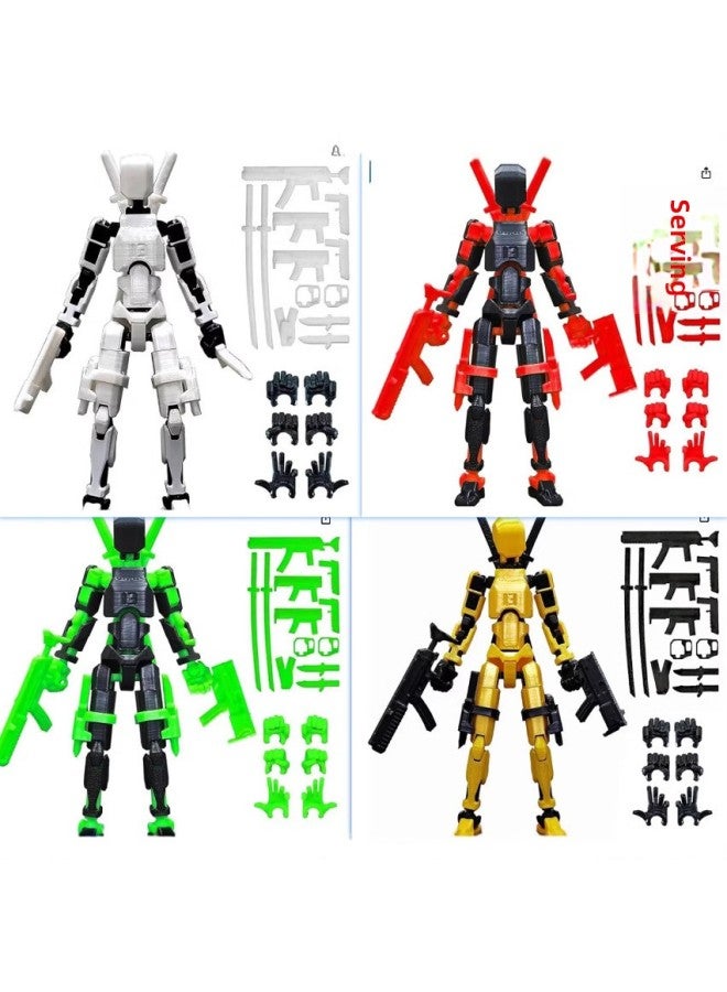 3rd Generation Lucky Jointed Doll 3D Printed Toy Multi-Joint Mobile Figure Collectible DIY Special Youth Suitable-Color:White - Image 2